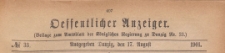 Oeffentlicher Anzeiger : Beilage zum Amts-blatt der Königlichen Regierung zu Danzig, 1901.08.17 nr 33