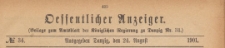 Oeffentlicher Anzeiger : Beilage zum Amts-blatt der Königlichen Regierung zu Danzig, 1901.08.24 nr 34