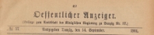 Oeffentlicher Anzeiger : Beilage zum Amts-blatt der Königlichen Regierung zu Danzig, 1901.09.14 nr 37