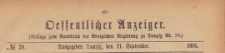 Oeffentlicher Anzeiger : Beilage zum Amts-blatt der Königlichen Regierung zu Danzig, 1901.09.21 nr 38