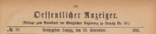 Oeffentlicher Anzeiger : Beilage zum Amts-blatt der Königlichen Regierung zu Danzig, 1901.09.28 nr 39