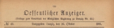 Oeffentlicher Anzeiger : Beilage zum Amts-blatt der Königlichen Regierung zu Danzig, 1901.10.26 nr 43