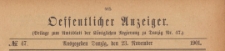 Oeffentlicher Anzeiger : Beilage zum Amts-blatt der Königlichen Regierung zu Danzig, 1901.11.23 nr 47