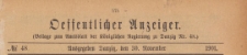 Oeffentlicher Anzeiger : Beilage zum Amts-blatt der Königlichen Regierung zu Danzig, 1901.11.30 nr 48