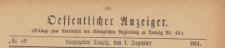 Oeffentlicher Anzeiger : Beilage zum Amts-blatt der K&ouml;niglichen Regierung zu Danzig, 1901.12.07 nr 49