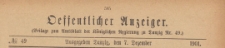 Oeffentlicher Anzeiger : Beilage zum Amts-blatt der Königlichen Regierung zu Danzig, 1901.12.07 nr 49