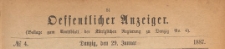 Oeffentlicher Anzeiger : Beilage zum Amts-blatt der Königlichen Regierung zu Danzig, 1887.01.29 nr 4