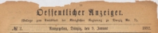 Oeffentlicher Anzeiger : Beilage zum Amts-blatt der K&ouml;niglichen Regierung zu Danzig, 1892.01.09 nr 2