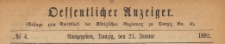 Oeffentlicher Anzeiger : Beilage zum Amts-blatt der Königlichen Regierung zu Danzig, 1892.01.23 nr 4