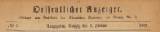 Oeffentlicher Anzeiger : Beilage zum Amts-blatt der Königlichen Regierung zu Danzig, 1892.02.06 nr 6