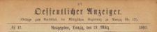 Oeffentlicher Anzeiger : Beilage zum Amts-blatt der Königlichen Regierung zu Danzig, 1892.03.19 nr 12