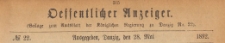Oeffentlicher Anzeiger : Beilage zum Amts-blatt der K&ouml;niglichen Regierung zu Danzig, 1892.05.28 nr 22