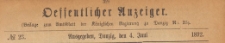 Oeffentlicher Anzeiger : Beilage zum Amts-blatt der Königlichen Regierung zu Danzig, 1892.06.04 nr 23