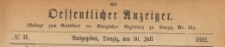 Oeffentlicher Anzeiger : Beilage zum Amts-blatt der Königlichen Regierung zu Danzig, 1892.07.20 nr 31