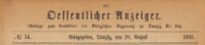 Oeffentlicher Anzeiger : Beilage zum Amts-blatt der Königlichen Regierung zu Danzig, 1892.08.20 nr 34