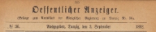 Oeffentlicher Anzeiger : Beilage zum Amts-blatt der Königlichen Regierung zu Danzig, 1892.09.03 nr 36
