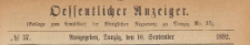 Oeffentlicher Anzeiger : Beilage zum Amts-blatt der Königlichen Regierung zu Danzig, 1892.09.10 nr 37