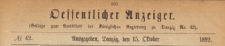 Oeffentlicher Anzeiger : Beilage zum Amts-blatt der Königlichen Regierung zu Danzig, 1892.10.15 nr 42