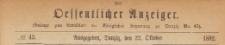 Oeffentlicher Anzeiger : Beilage zum Amts-blatt der Königlichen Regierung zu Danzig, 1892.10.22 nr 43