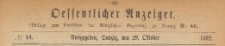 Oeffentlicher Anzeiger : Beilage zum Amts-blatt der Königlichen Regierung zu Danzig, 1892.10.29 nr 44