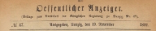 Oeffentlicher Anzeiger : Beilage zum Amts-blatt der Königlichen Regierung zu Danzig, 1892.11.19 nr 47