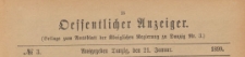 Oeffentlicher Anzeiger : Beilage zum Amts-blatt der Königlichen Regierung zu Danzig, 1899.01.21 nr 3