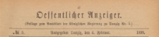 Oeffentlicher Anzeiger : Beilage zum Amts-blatt der K&ouml;niglichen Regierung zu Danzig, 1899.02.04 nr 5