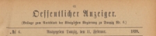 Oeffentlicher Anzeiger : Beilage zum Amts-blatt der Königlichen Regierung zu Danzig, 1899.02.11 nr 6