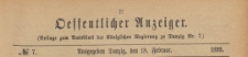 Oeffentlicher Anzeiger : Beilage zum Amts-blatt der Königlichen Regierung zu Danzig, 1899.02.18 nr 7