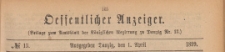 Oeffentlicher Anzeiger : Beilage zum Amts-blatt der Königlichen Regierung zu Danzig, 1899.04.01 nr 13