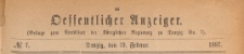 Oeffentlicher Anzeiger : Beilage zum Amts-blatt der Königlichen Regierung zu Danzig, 1887.02.19 nr 7