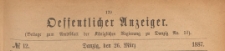 Oeffentlicher Anzeiger : Beilage zum Amts-blatt der Königlichen Regierung zu Danzig, 1887.03.26 nr 12