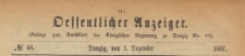 Oeffentlicher Anzeiger : Beilage zum Amts-blatt der Königlichen Regierung zu Danzig, 1887.12.03 nr 48