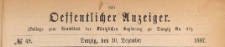 Oeffentlicher Anzeiger : Beilage zum Amts-blatt der K&ouml;niglichen Regierung zu Danzig, 1887.12.10 nr 49