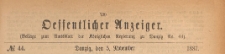 Oeffentlicher Anzeiger : Beilage zum Amts-blatt der Königlichen Regierung zu Danzig, 1887.11.05 nr 44