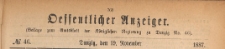 Oeffentlicher Anzeiger : Beilage zum Amts-blatt der Königlichen Regierung zu Danzig, 1887.11.19 nr 46