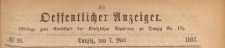 Oeffentlicher Anzeiger : Beilage zum Amts-blatt der Königlichen Regierung zu Danzig, 1887.05.07 nr 18