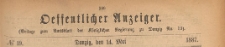 Oeffentlicher Anzeiger : Beilage zum Amts-blatt der Königlichen Regierung zu Danzig, 1887.05.14 nr 19