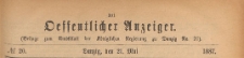 Oeffentlicher Anzeiger : Beilage zum Amts-blatt der Königlichen Regierung zu Danzig, 1887.05.21 nr 20