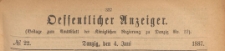Oeffentlicher Anzeiger : Beilage zum Amts-blatt der Königlichen Regierung zu Danzig, 1887.06.04 nr 22