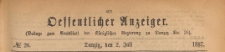 Oeffentlicher Anzeiger : Beilage zum Amts-blatt der Königlichen Regierung zu Danzig, 1887.07.02 nr 26