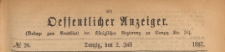 Oeffentlicher Anzeiger : Beilage zum Amts-blatt der Königlichen Regierung zu Danzig, 1887.07.02 nr 26