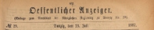 Oeffentlicher Anzeiger : Beilage zum Amts-blatt der Königlichen Regierung zu Danzig, 1887.07.23 nr 29