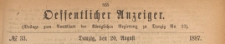 Oeffentlicher Anzeiger : Beilage zum Amts-blatt der Königlichen Regierung zu Danzig, 1887.08.20 nr 33