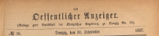 Oeffentlicher Anzeiger : Beilage zum Amts-blatt der K&ouml;niglichen Regierung zu Danzig, 1887.09.10 nr 36