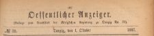 Oeffentlicher Anzeiger : Beilage zum Amts-blatt der Königlichen Regierung zu Danzig, 1887.10.01 nr 39