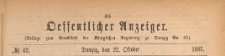 Oeffentlicher Anzeiger : Beilage zum Amts-blatt der Königlichen Regierung zu Danzig, 1887.10.22 nr 42