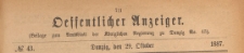 Oeffentlicher Anzeiger : Beilage zum Amts-blatt der Königlichen Regierung zu Danzig, 1887.10.29 nr 43