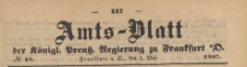 Amts-Blatt der K&ouml;niglichen Preussischen Regierung zu Frankfurth an der Oder, 1867.05.01 nr 18