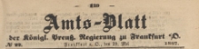 Amts-Blatt der K&ouml;niglichen Preussischen Regierung zu Frankfurth an der Oder, 1867.05.29 nr 22